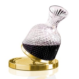 Red Wine Decanter, 50oz/1500ml, 360°Rotating Wine Decanter with Aerator Lead-free Crystal Glass Wine Aerator Carafes Wine Aerator Accessory for Wine Lovers