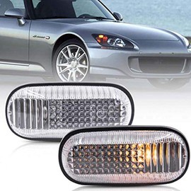 Mingrui test OEM Side Marker Light for 2000-2009 Hon'da S2000 S2K 2Pcs Fender Indicator Lamp Clear Lens With Amber Halogen Light Bulbs