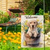 HILILIAN Welcome Spring Summer Labrador Retriever Garden Flag, Burlap Small