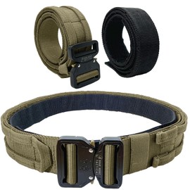Bear Armz Tactical Battle Belt V2 - Molle Riggers, Duty and Inner Belt For Military, Range and Training Applications (OD Green, Extra Large [43'' - 48" Waist])