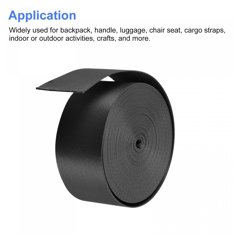 sourcing map Flat Nylon Webbing Strap 2 Inch 10 Yards