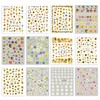 LANODO 12 Pcs Nail Stickers 3D Multiple Styles Sunflower Beautiful