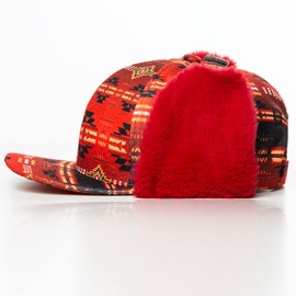 NU TRENDZ Winter Baseball Cap with Ear Flaps for Men Women, Winter Hunting Trapper Dad Hat, Running Windproof Warm Fleece Cap Red