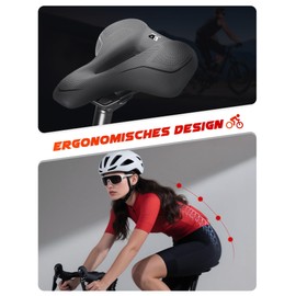 PRMHOOT Bike Seat Cover for Men Women mit Memory Foam, Ergonomico Soft Comfortable Bicycle Saddle
