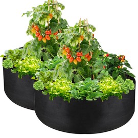 IWNTWY 2-Pack 50 Gallon Grow Bag, Heavy Duty Thickened Fabric Pots Round Raised Garden Bed Planter for Planting Herb Flower Vegetable Potato Plants (36" D x 12" H)