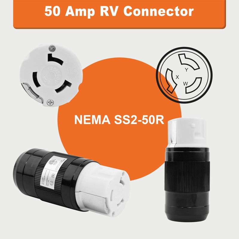 Ficstar 50 AMP RV Power Inlet Twist Lock RV Shore