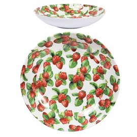 Lesser & Pavey Strawberry Field Food Bowl Dinnerware Patterned Serving Dish Summer Fruit Design