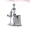 Metal Art Pen Pencil Holder Iron Saxophone Man Music Figure