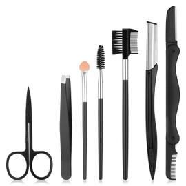 7 in 1 Eyebrow Kit for Women Eyebrows Grooming Trimming Kit Eye Brow Razor Tweezers Eyelash Scissors for Women Facial Hair Eyebrow Brush and Comb