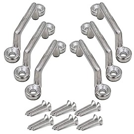 Stainless Steel 1 Inch Mount, Bimini Top Strap, Pad Eye,Footman's Loop for Jeep Corvette, Buggy, Kayak Tie Downs, 6 Piece Set - No Rust