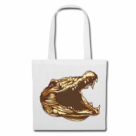 Reifen-Markt Bag Shoulder Bag Crocodile Alligator Crocodile Head Alligators Crocodile Head Alligators Shopping Bag School Bag Gym Bag in White, White