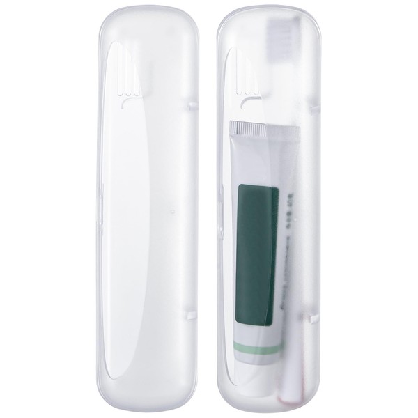 FTBNCROQT Clear Toothbrush Holders 2 Pack,Toothbrush and Toothpaste Travel Case,