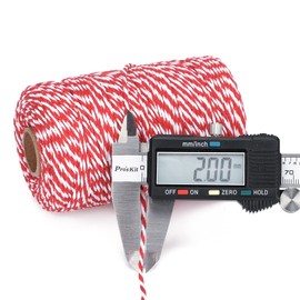 Twine Cotton Twine String,656 Feet 2mm Red and White Twine,Bakers Twine,Craft String Candy Rope Ribbon Twine String for Baking,Butchers,DIY Crafts and Wrapping