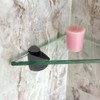 Dulles Glass Floating Shelf Brackets, Aluminum Heavy Duty, White, for