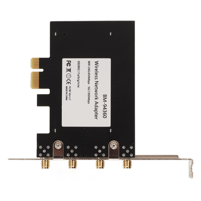 PCIe Network Adapter 2.4G 450Mbps 5G 1300Mbps 4 Antennas Standard