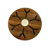 Kubuni Design Magnetic Round Trivet - Acacia Wood with Dark
