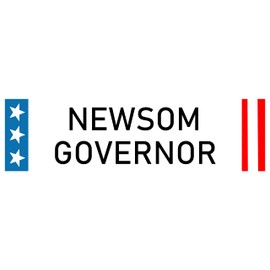 Gavin Newsom Bumper Sticker - Vote for Gavin Newsom for California Governor Sticker Decal Car Sticker - Made in USA White Patriotic Stars and Stripes