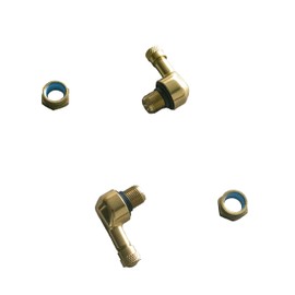 NEX Performance Forged Alloy Angled Valve Stem with Pre-Applied Threadlocker Nut, 0.453in (11.3mm) Size, Wheat