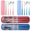 Kritkin 2 Sets Travel Cutlery Set 18/8 Stainless Steel Cutlery