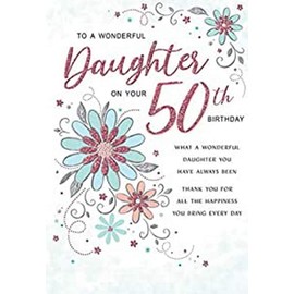 Modern Milestone Age Birthday Card 50th Daughter - 9 x 6 inches - Regal Publishing, C80765