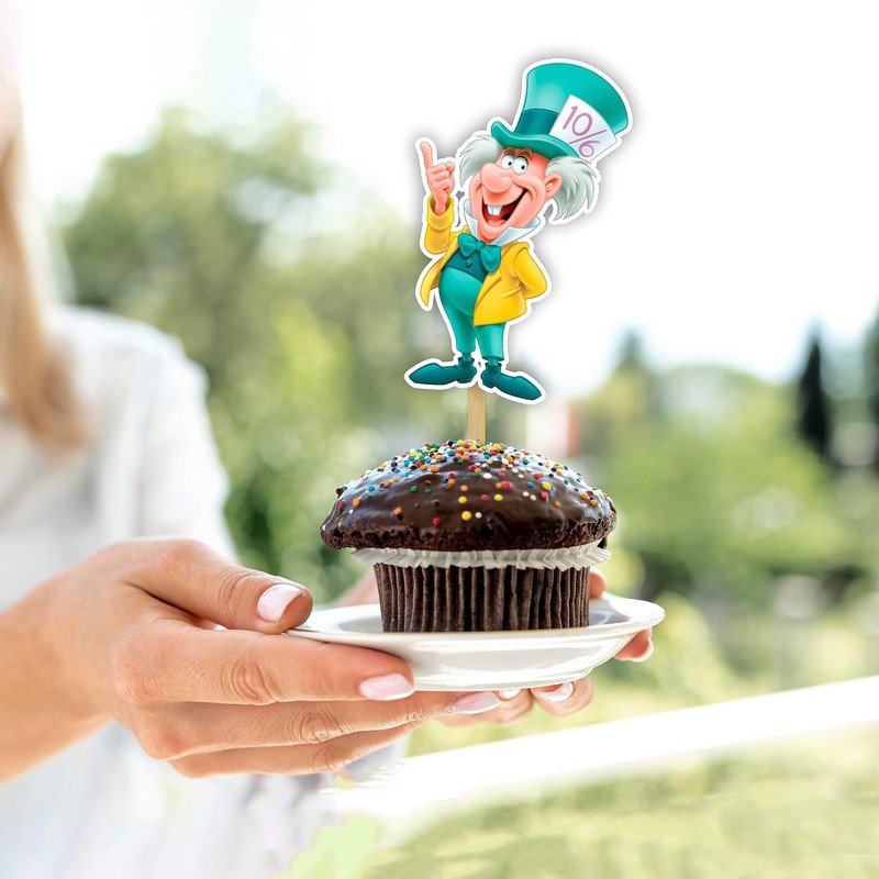 Alce in Wndrlnd Cupcake Topper – Whimsical Dessert Decoration for
