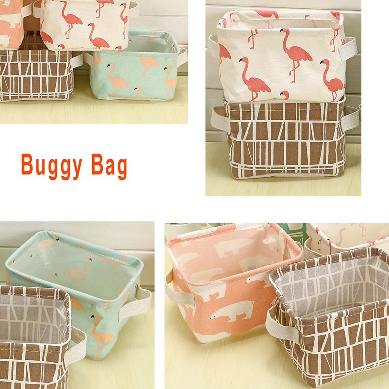 ZhengYue Storage Box Fabric Storage Baskets Cubes Linen and Cotton
