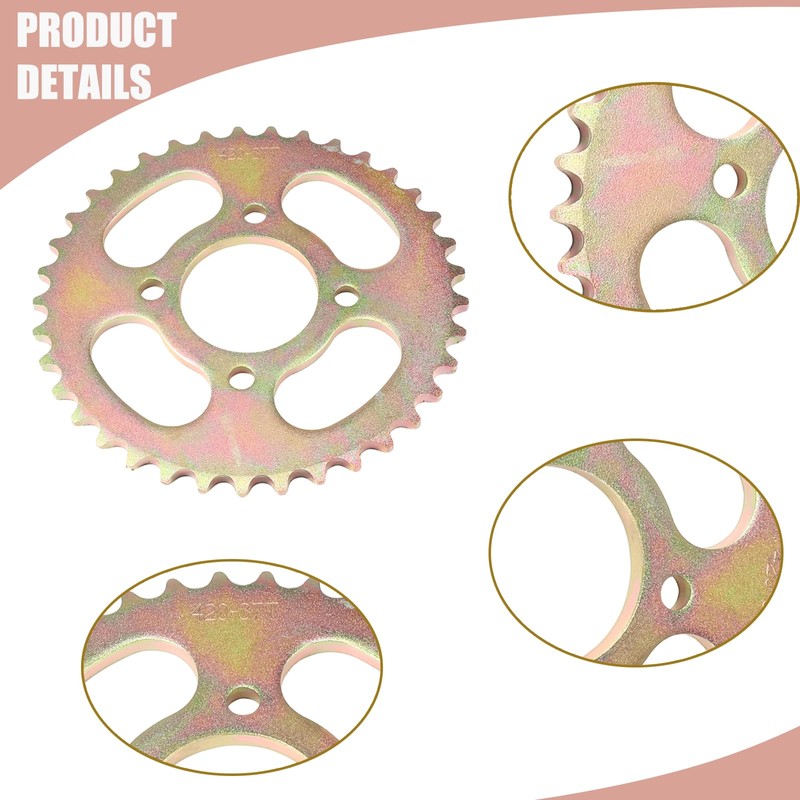 Relibupdater 420 Rear Sprocket 37 Tooth,96L Chain,Front Sprocket 14T Kit