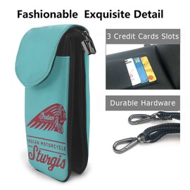 JMI Indian Smartphone Pouch, Genuine Leather, Shoulder Bag, Thin, Women's, Men's, Mini Pouch, Popular, Wallet, Crossbody Bag, Height 7.5 x Width 4.9 x Thickness 1.6 inches (19 x 12.5 x 4 cm), Black