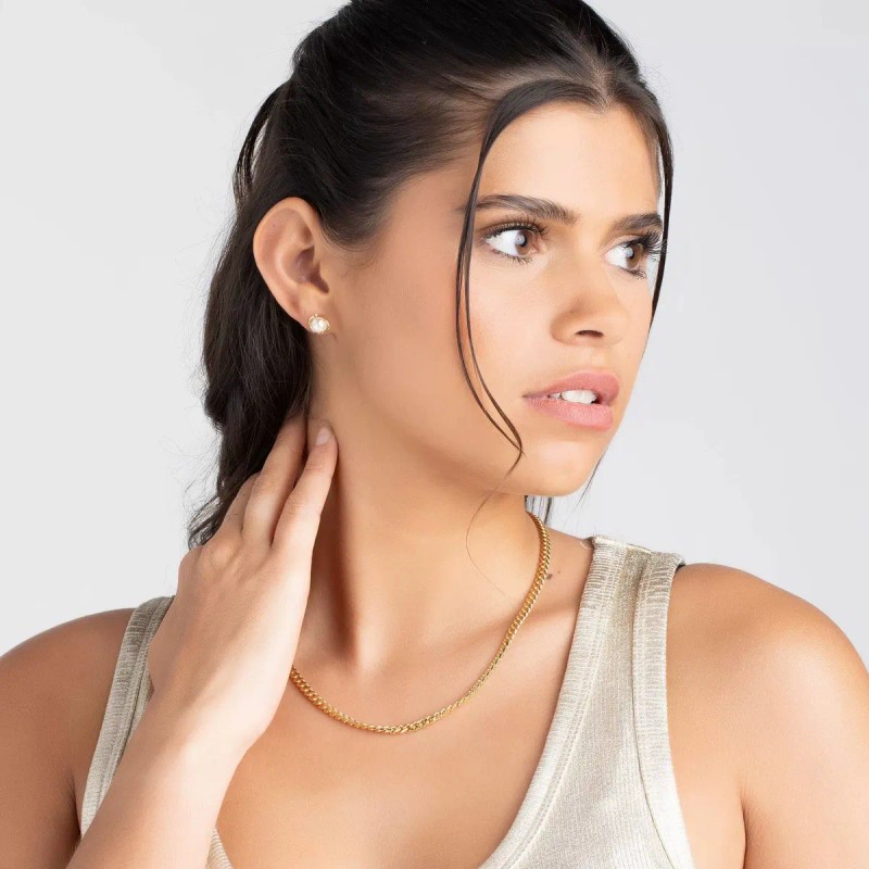 Aretes Mujer De Perlas Oro De 14k Pendientes Joyeria Regalo