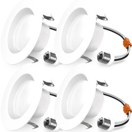 Sunco 4 Inch LED Recessed Lights, Retrofit Can Light for Ceiling, Baffle Trim, 660 LM, 11W (60W Equivalent), 6000K Daylight Deluxe, Dimmable, Damp Rated ETL 4 Pack.