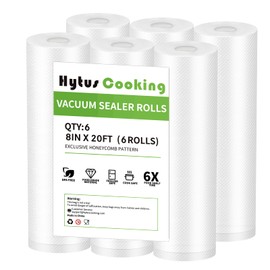 Hytus Cooking Vacuum Sealer Rolls Bags, 6 Rolls 8" x 20' Commercial Grade Food Vac Bag Rolls for Storage, Sous Vide BPA Free