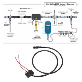 NMEA 2000 5 Pin 1M Long Power Cable for Networks
