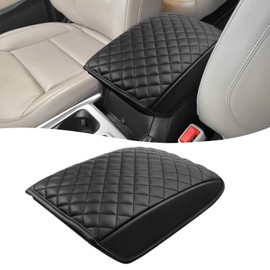 KBH Car Center Console Armrest Cover for Ford Explorer 2020 2021 2022 2023 2024, Vinyl Leather Trim, Middle Console Lid Cushion Thick Pad, Anti-Scratch, Black
