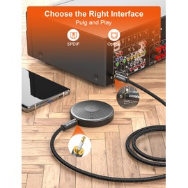 VANAUX Toslink to Mini Toslink Optical Audio Cable 24K Gold-Plated Digital S/PDIF Fiber Optic Cables for Home Theater, Sound Bar,TVs/Amplifiers/Hi-Fi Systems (Mini Toslink to Toslink, 3.3ft/1m)