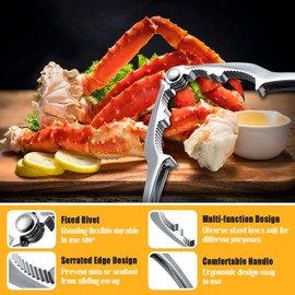 32 Pcs Crab Crackers and Tools, Crab Crackers Sets, Lobster Cracker, Heavy Duty Seafood Tools, Nut Cracker Set