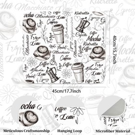 INFUNLY Coffee Cup Dish Drying Mat for Kitchen Counter 16"X18" Absorbent Dish Drainer Mat Text Quick Dry Heat Resistant Coffee Bar Mat for Table Faucet Sink Bar Refrigerator