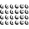 Captive Decals Crescent Moon Scenes 24 pcs 1" Black Fused Glass Decals