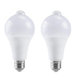 Intelligent PIR Motion Sensor Light Bulbs Indoor Outdoor 1 Packs 9W(60W Equivalent) Security LED Bulb, Indoor E26, A19, 5000K Daylight Dusk to Dawn Bulb for Garage Front Door Porch Stairs Hallway