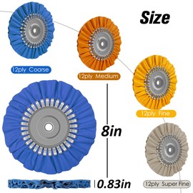 Konvixon 8" Airway Buffing Wheel, 9Pcs Aluminum Wheel Polishing Kit in Diameter 5/8 inch Arbor Hole, Polishing Compound and Aluminum Metal Polishing Wheel Kit for Angle Grinder Mirror Finish