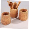 Operitacx Tea Set Basket Rattan Woven Tea Set Container Rattan