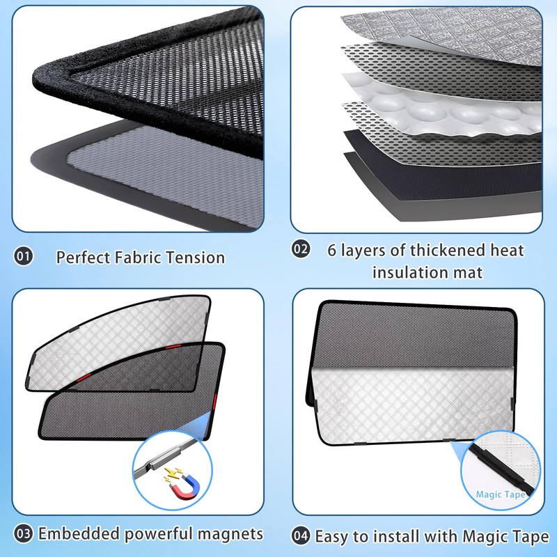 XCBYT Sun Protection Car Side Window for VW Golf 8
