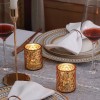 NITIME 12pcs Gold Votive Candle Holders for Table Centerpiece Mercury