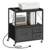 MAHANCRIS File Cabinet with Charging Station, 3 Drawer Lateral Filing
