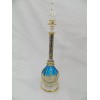 1 Egyptian Glass Perfume Bottle Gold Accent Hand Blue Clear
