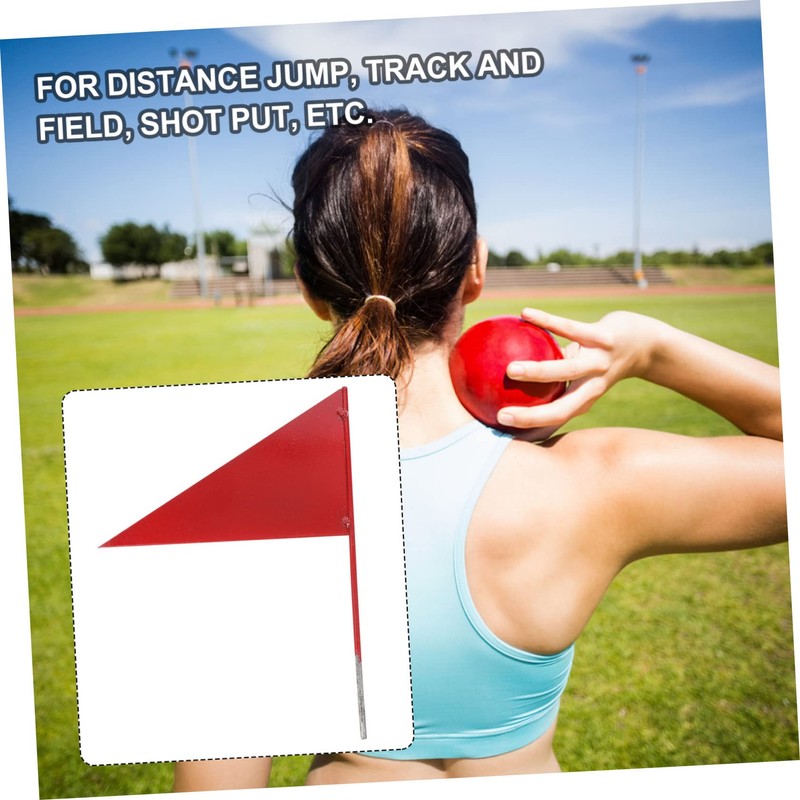 Levemolo 4pcs Triangle Iron Stick Flags Red Sports Flags for