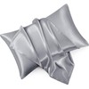 Yorkshire Bedding Grey Satin Pillow Cases 4 Pack for Hair