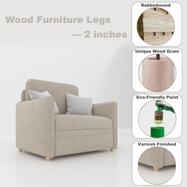 DWYL & LWYD Solid Wood Furniture Legs 2 Inch Short, Set of 4 - Small Replacement Wooden Feet for Sofa, Couch, Table, Bed & Crafts | Wood Leg Extenders, Risers for Chairs, Dressers, Cabinets & Bench