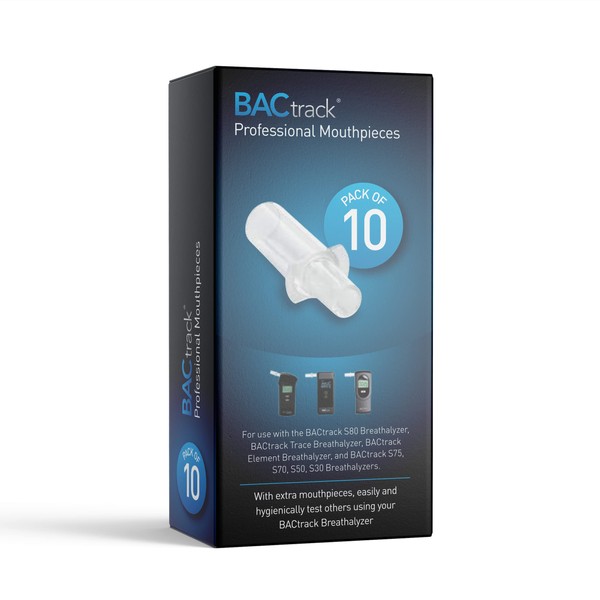 BACtrack Professional Breathalyzer Mouthpieces (10 Count) | Compatible with BACtrack S80, Trace, Scout, Element & S75 Breath Alcohol Testers