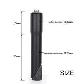 YXQ Bike Fork Stem Extender 22.2mm/0.87inch Aluminum Alloy Road Mountain Bike Bicycle Stem Riser Adapter for 1 1/8" Threadless Steerer Tubes, Black
