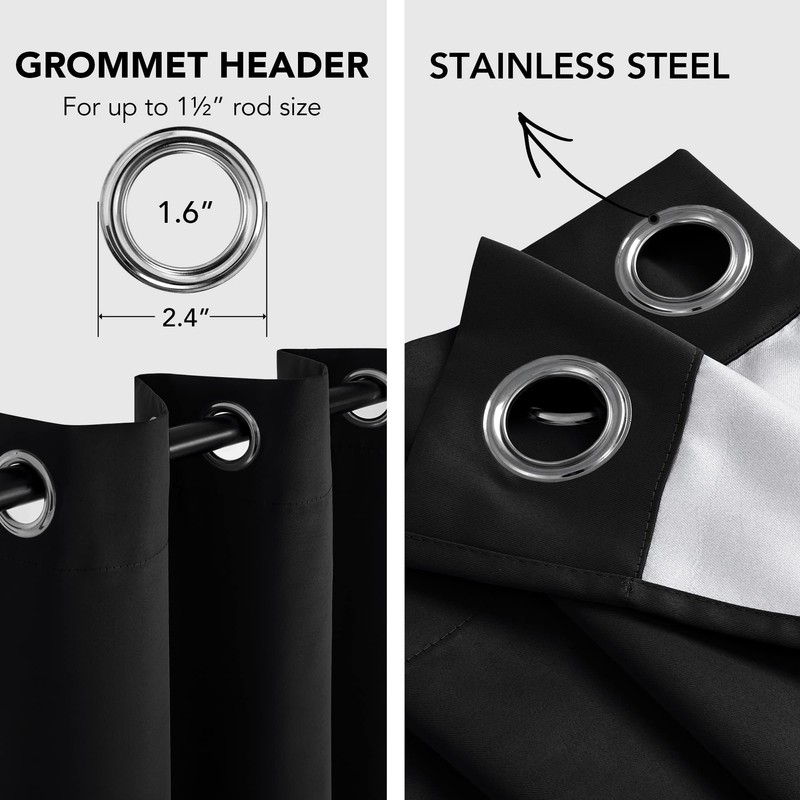 Deconovo Black Out Curtains 84 Inch Long 2 Panels -